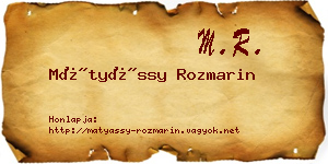 Mátyássy Rozmarin névjegykártya